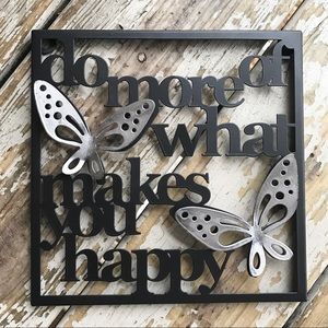 Metal Inspirational Wall Sign with 3D Butterflies